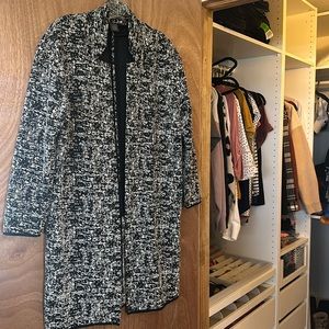 Long Knee-Length Suited Sweater Jacket